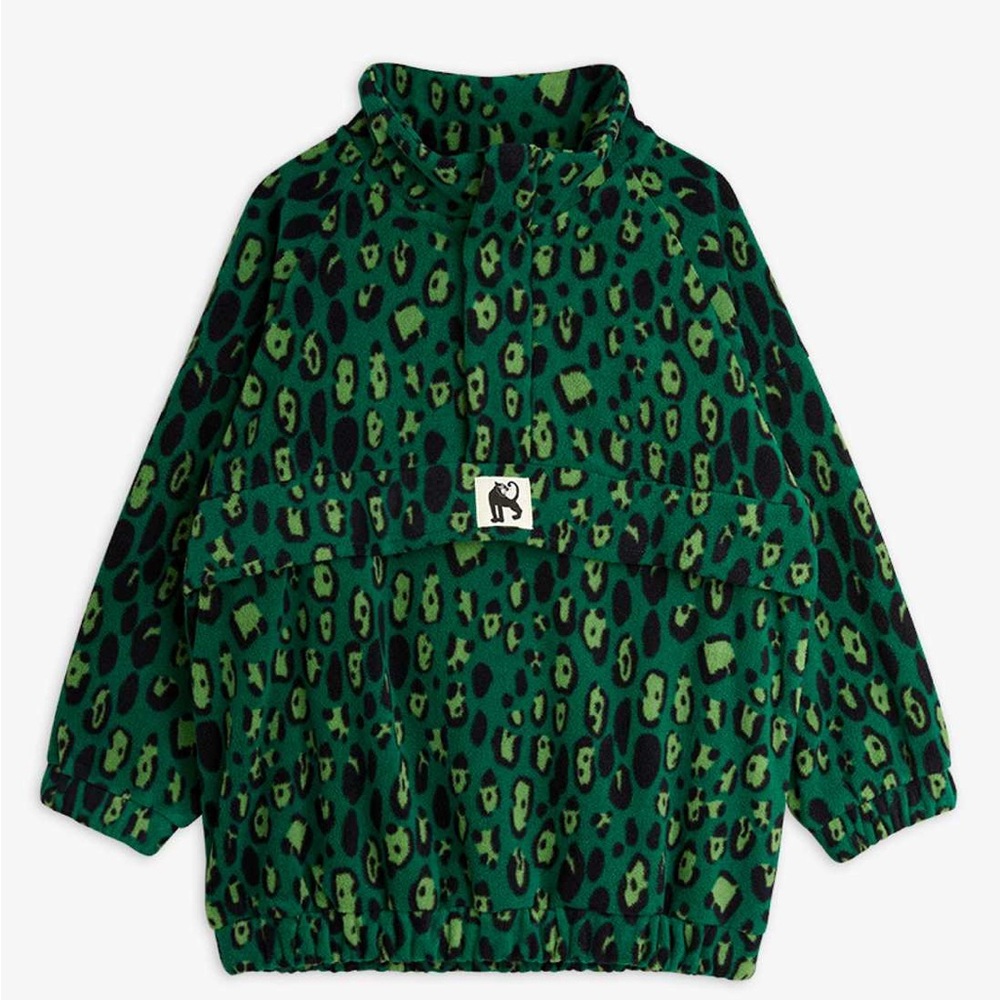 Mini Rodini Green Leopard Print Pullover
